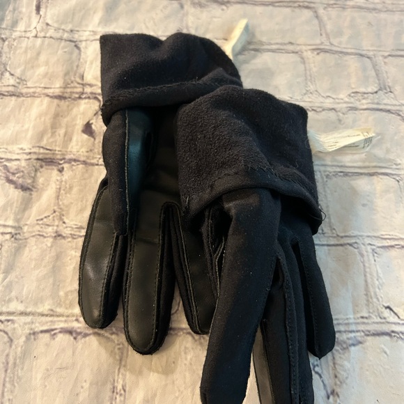 RETRO CHIC BLACK NYLON WOMENS GLOVES FITS LARGE - Picture 2 of 7